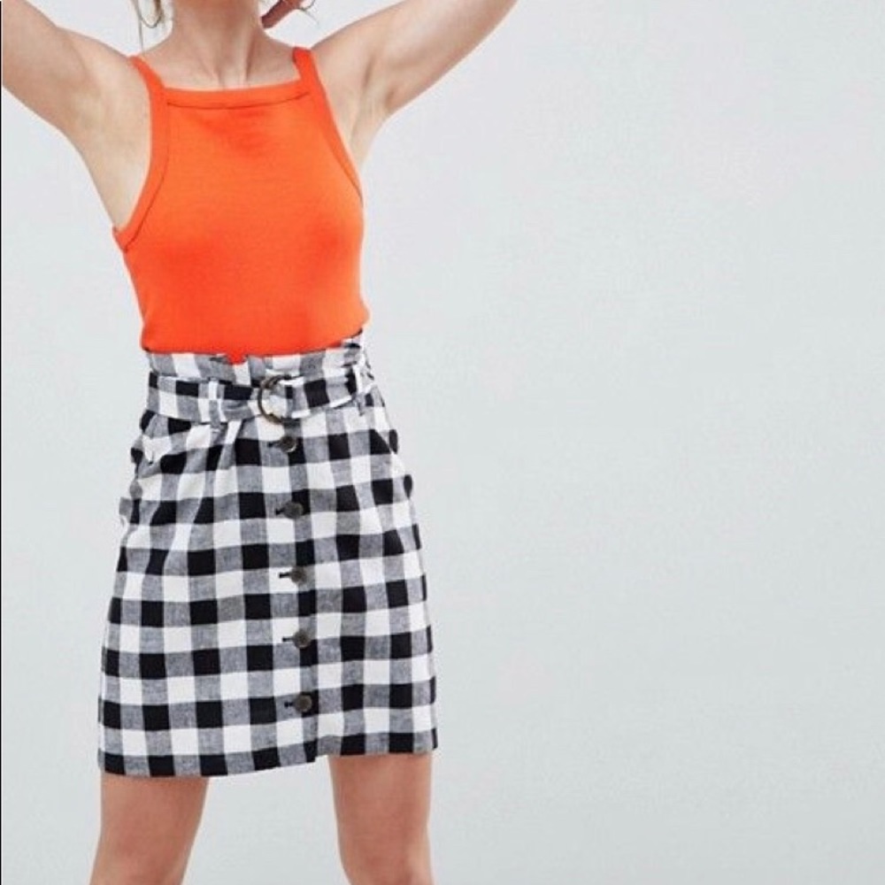 ASOS linen blend paper bag mini skirt